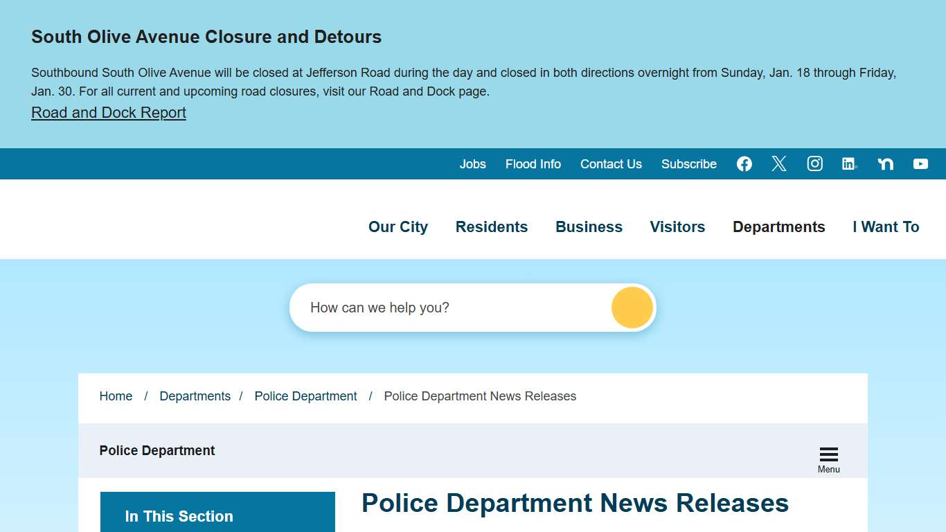 Police Department News Releases City of West Palm Beach